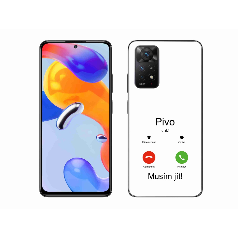 Gél borító mmCase a Xiaomi Redmi Note 11 Pro 4G/5G - sör hívások fehér háttérrel