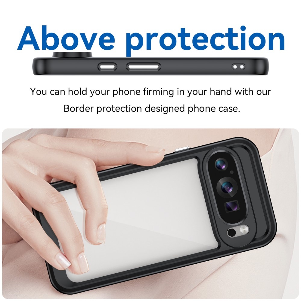 Gél tok fix hátlappal a Google Pixel 9/9 Pro számára - fekete