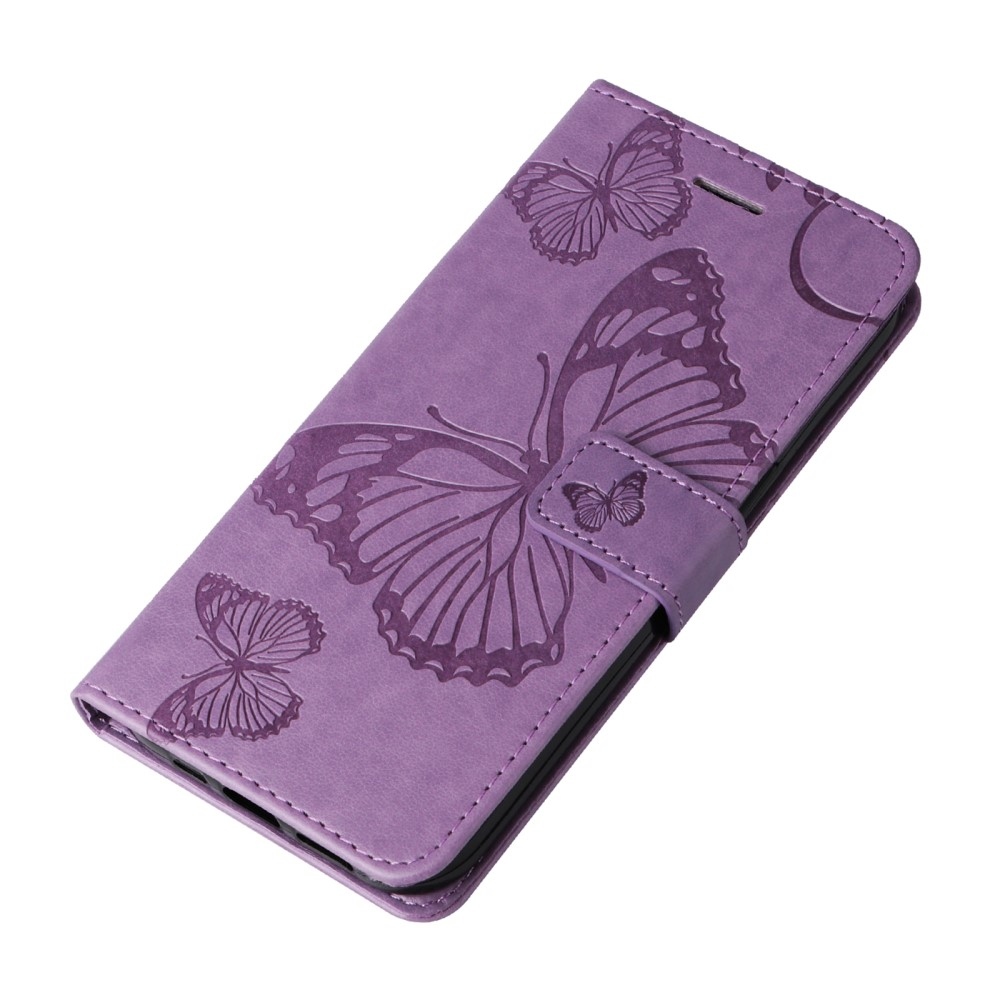Nagy pillangó könyv tok a Xiaomi Redmi Note 14 5G-hez - lila
