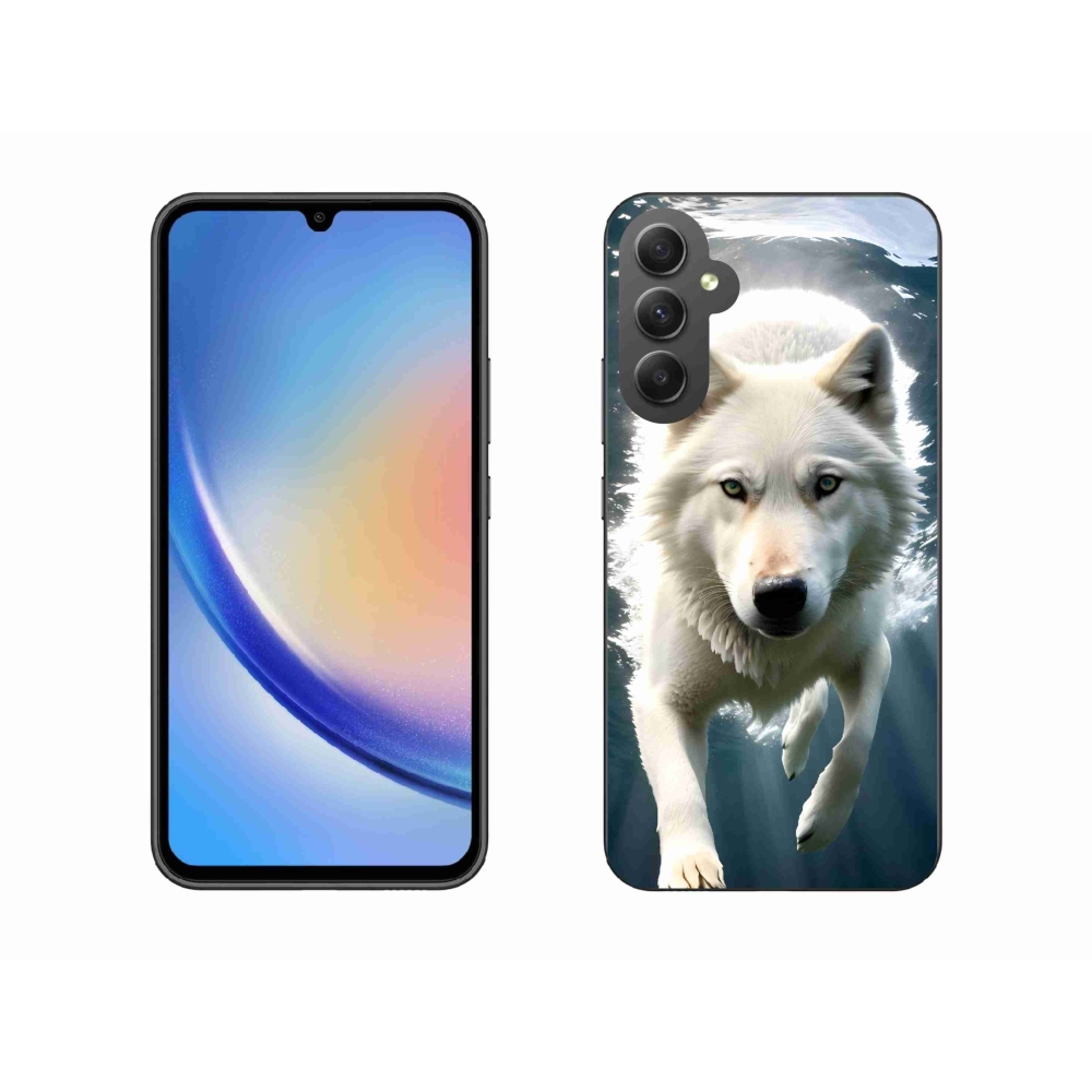 Zselés borítás mmCase Samsung Galaxy A34 5G - fehér farkas