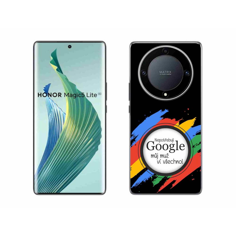 Gél borító mmCase a Honor Magic 5 Lite 5G számára - az ember mindent tud fekete háttérrel