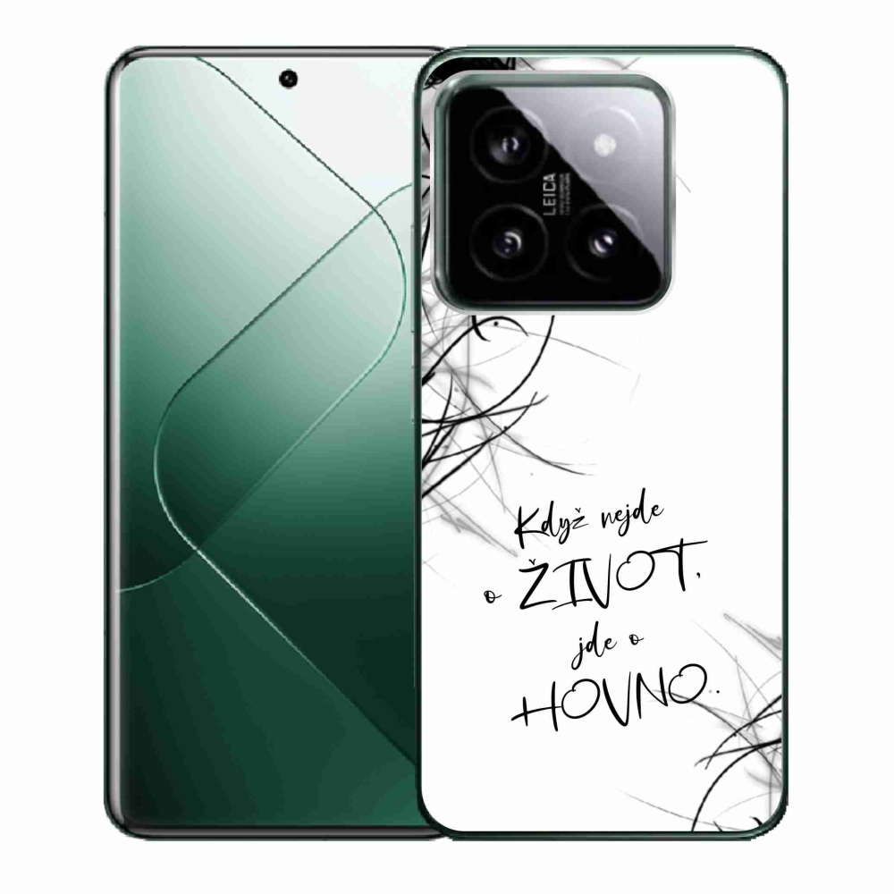 Gél borító mmCase a Xiaomi 14-hez - vicces szöveg 16 fehér háttérrel