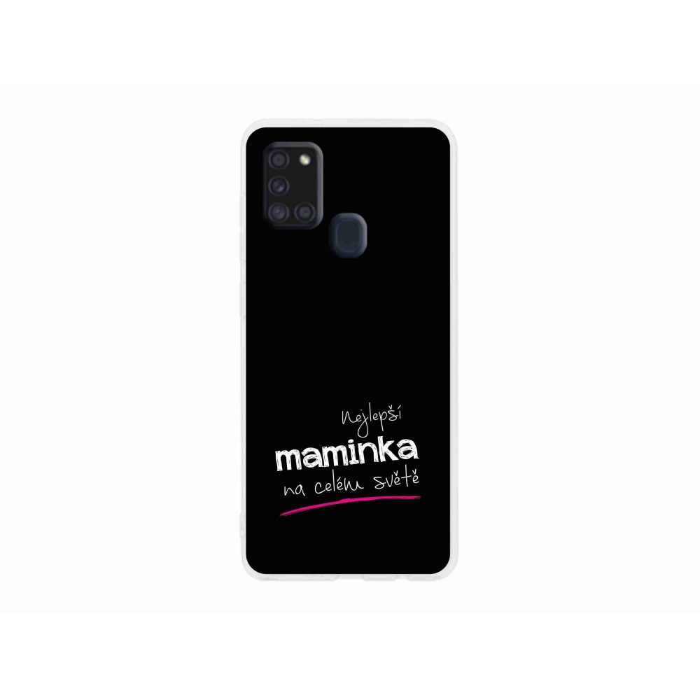 Gél borító mmCase Samsung Galaxy A21s - legjobb anya 4 fekete háttérrel
