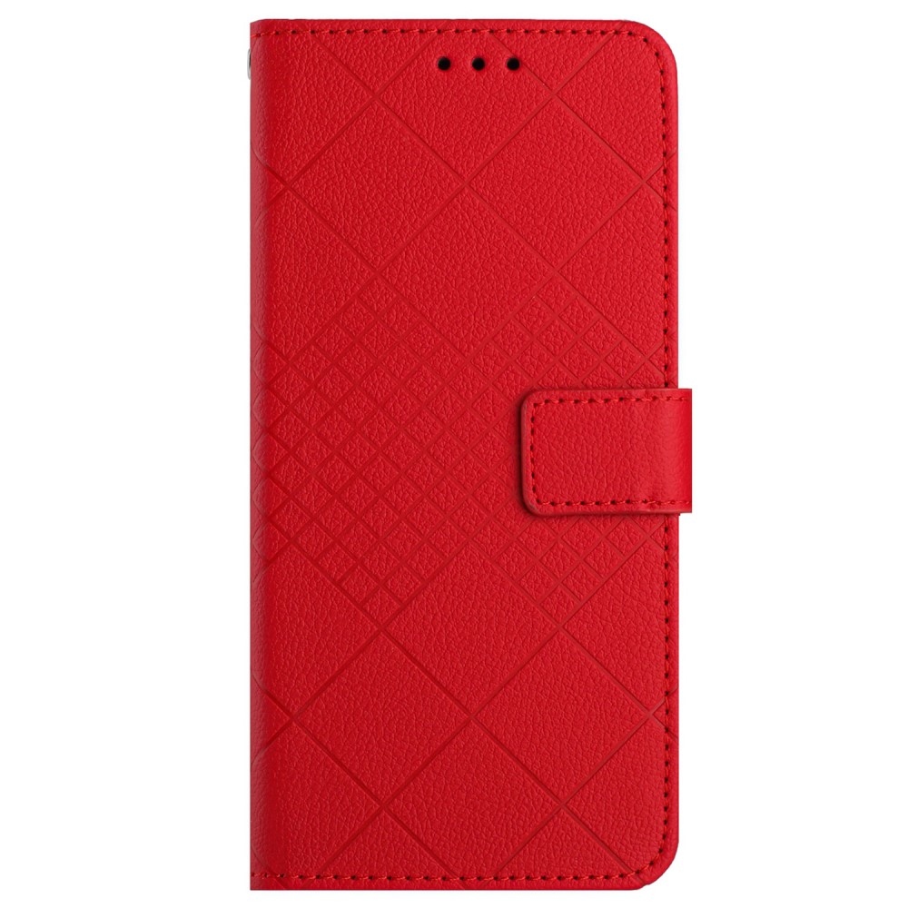 Textúrás könyvtáska mobilhoz Realme C67 - piros