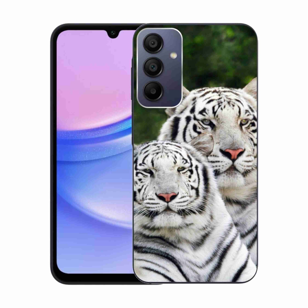 Gél tok mmCase Samsung Galaxy A15 4G/5G készülékhez - fehér tigrisek