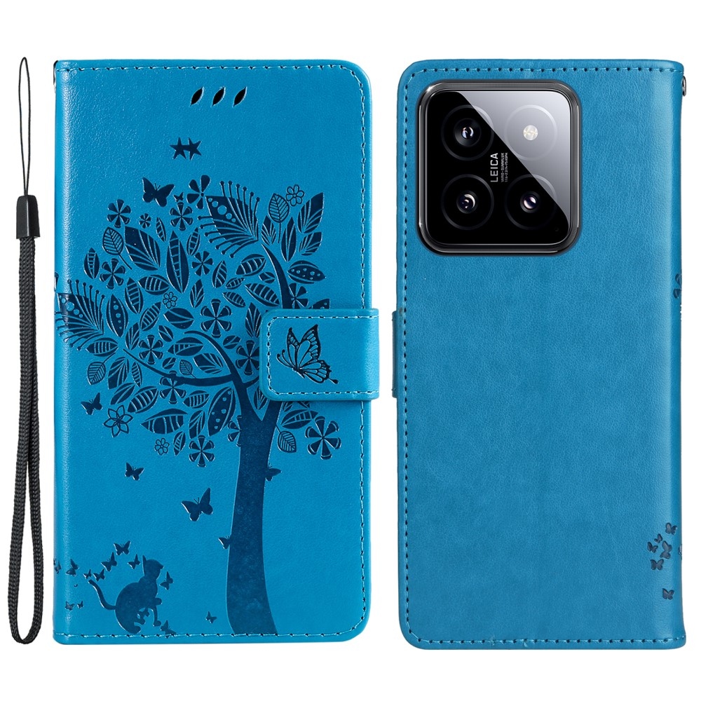 Fák könyve tok Xiaomi 14 - kék