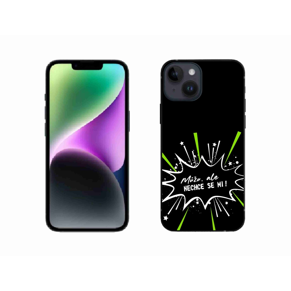 Gél borítás mmCase iPhone 14 készülékhez - vicces szöveg 11 fekete háttér