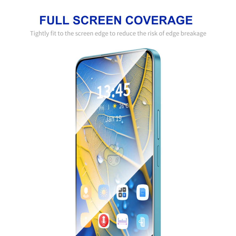 ENK 9H teljes képernyő edzett üveg a Xiaomi Poco F7 5G-nél alkalmazáskerettel
