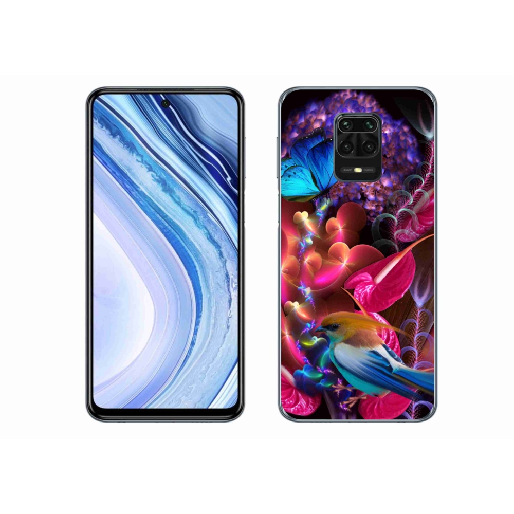 Gél borítás mmCase a Xiaomi Redmi Note 9 Pro számára - színes virágok