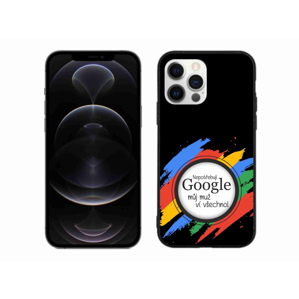Zselés borítás mmCase iPhone 12 Pro Max készülékhez - az ember mindent tud fekete háttérrel