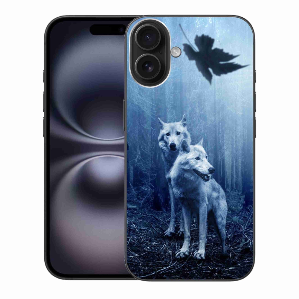 Zselés borítás mmCase iPhone 16 Plus készülékhez - farkasok az erdőben