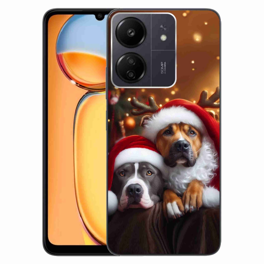 Gél borítás mmCase a Xiaomi Poco C65/Redmi 13C - Karácsonyi kutyákhoz