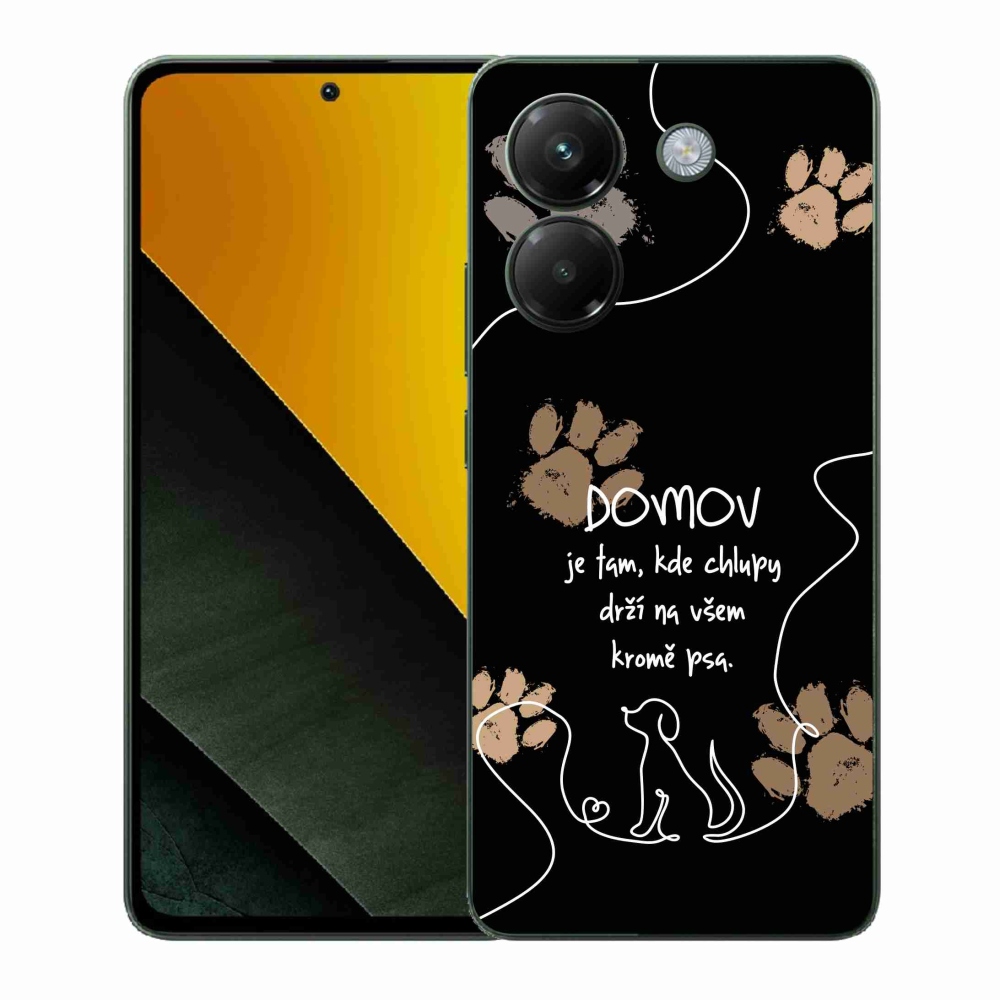 Gél borítás mmCase a Xiaomi Poco M7 Pro 5G-hez - kutya motívum fekete háttérrel