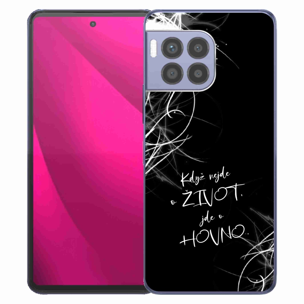 Gél borító mmCase a T-Mobile T Phone 2 Pro készülékhez - vicces szöveg 16 fekete háttér