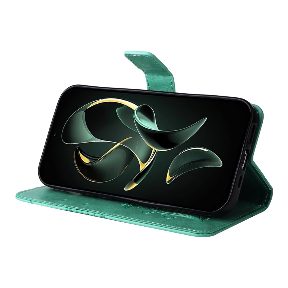 Nagy pillangó könyv tok a Xiaomi 13T/13T Pro számára - teal - teal