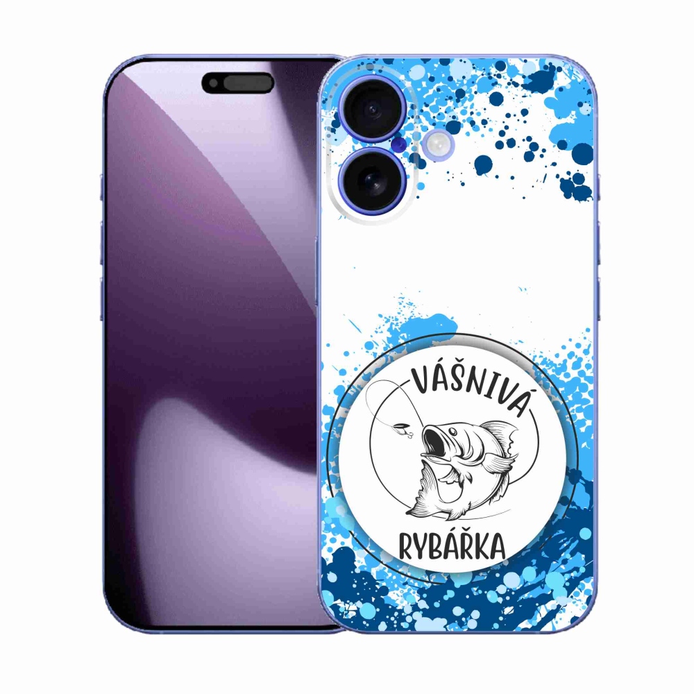 Gél borító mmCase iPhone 17 készülékhez - szenvedélyes halász fehér háttérrel