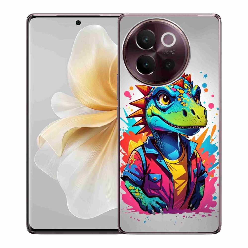 Gél borító mmCase a Vivo V40 Lite 5G-n - színes dinoszauruszok