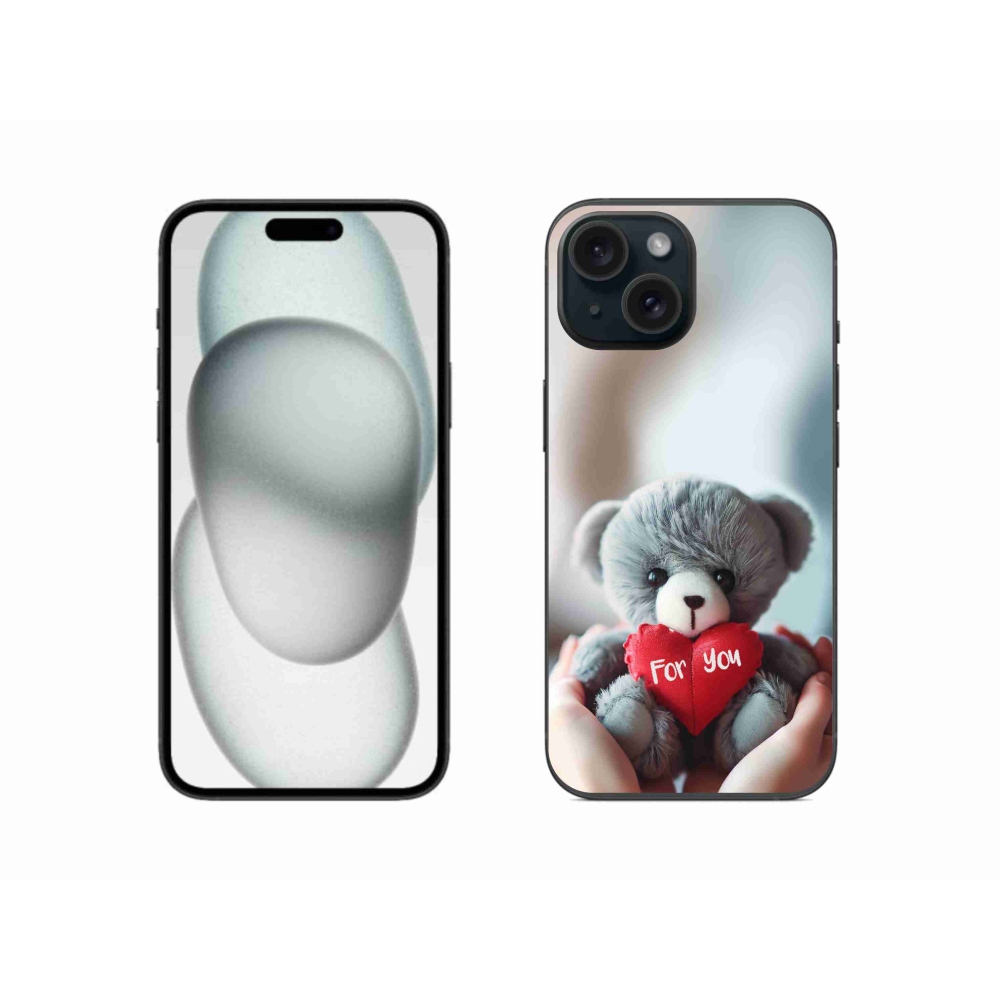 Gél borítás mmCase iPhone 15 készülékhez - mackó a szerelmesek számára