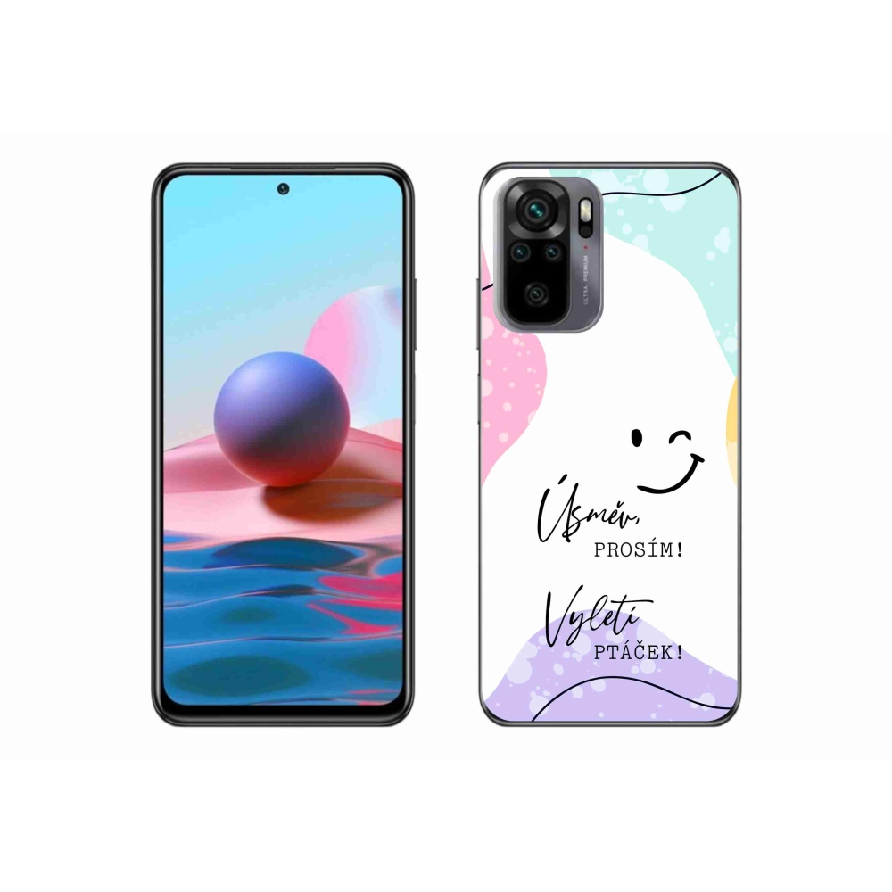 Gél borító mmCase a Xiaomi Redmi Note 10S-hez - vicces szöveg 4 fehér háttérrel