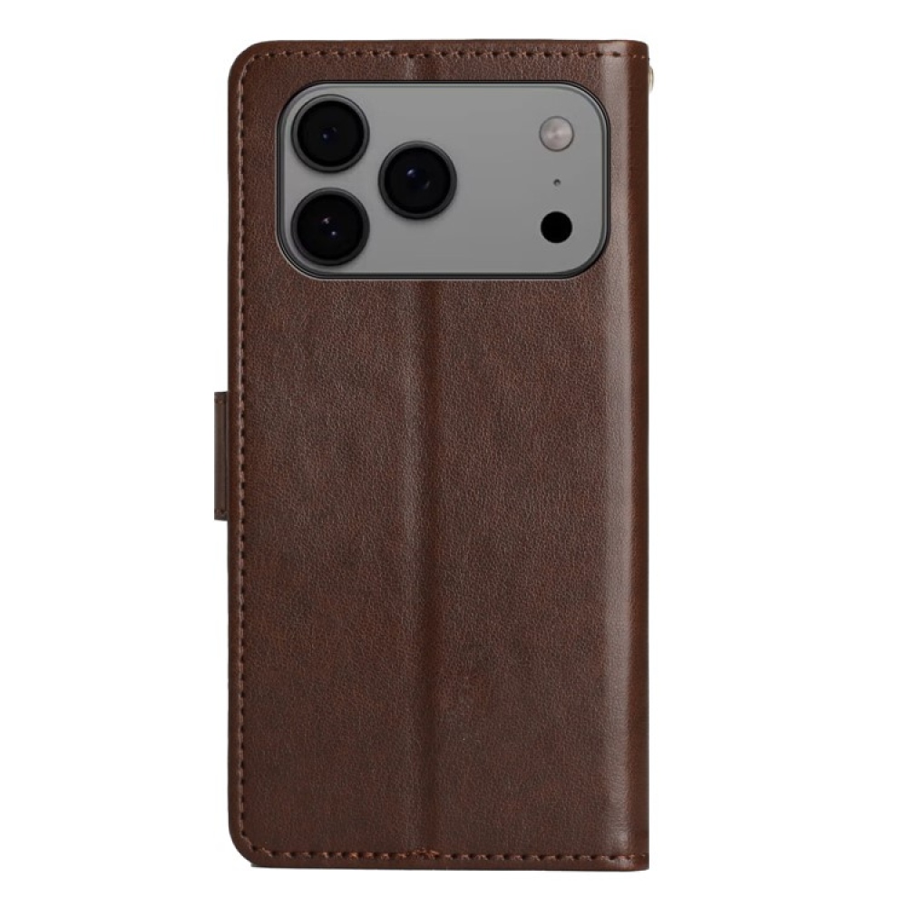 Virágok könyvtáska iPhone 17 Pro Max készülékhez - barna