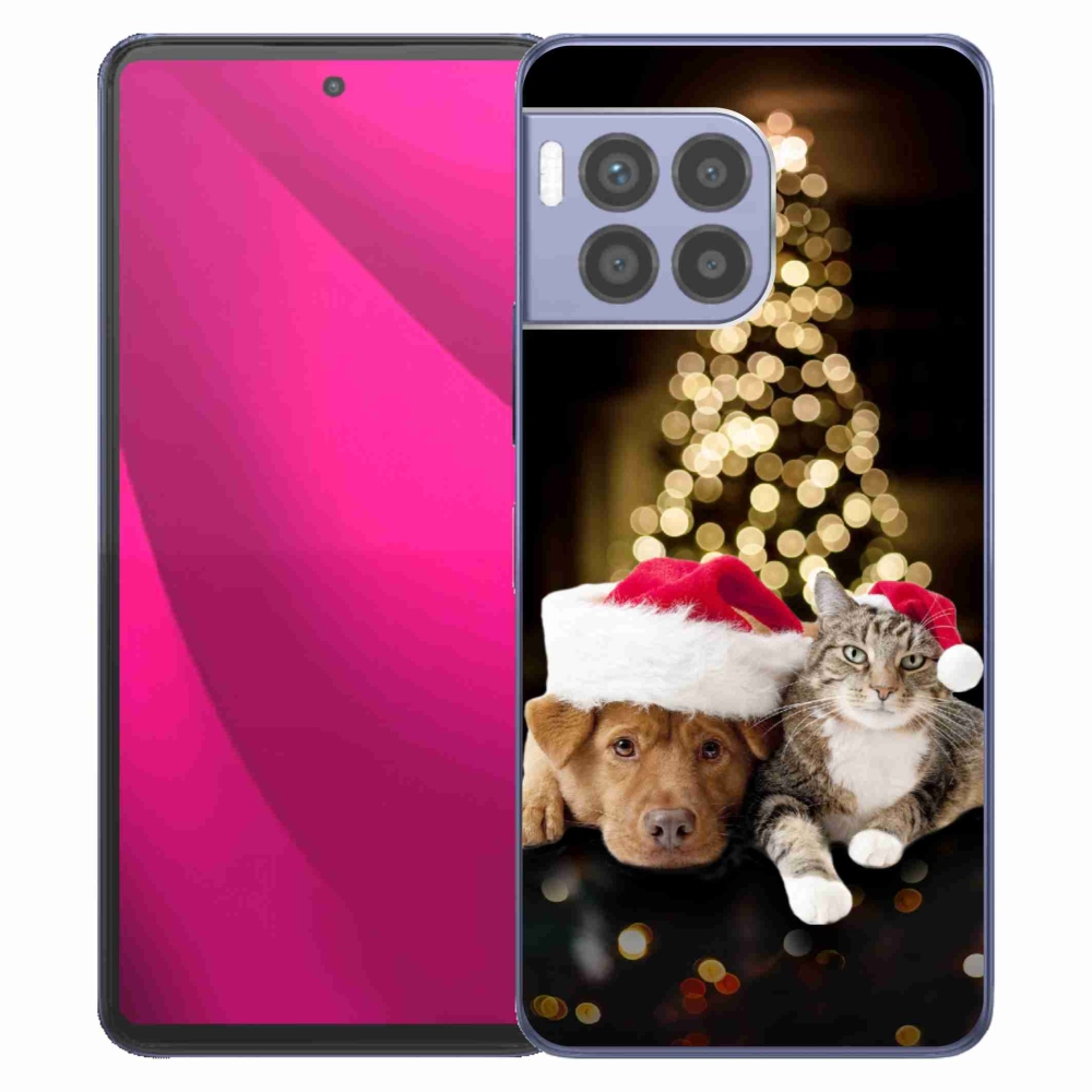 Zselés borítás mmCase a T-Mobile T Phone 2 Pro készülékhez - Karácsonyi kutya és macska