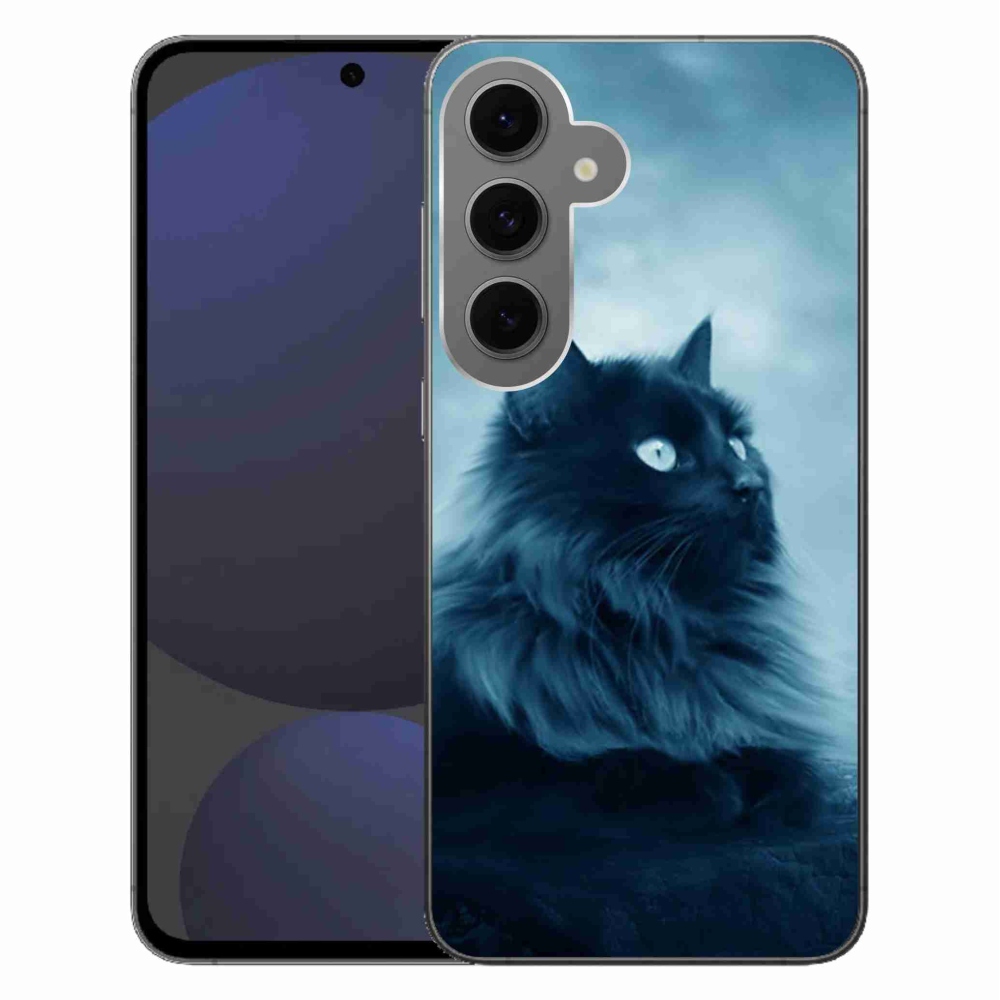 Gél tok mmCase Samsung Galaxy S24 FE készülékhez - fekete macska 1