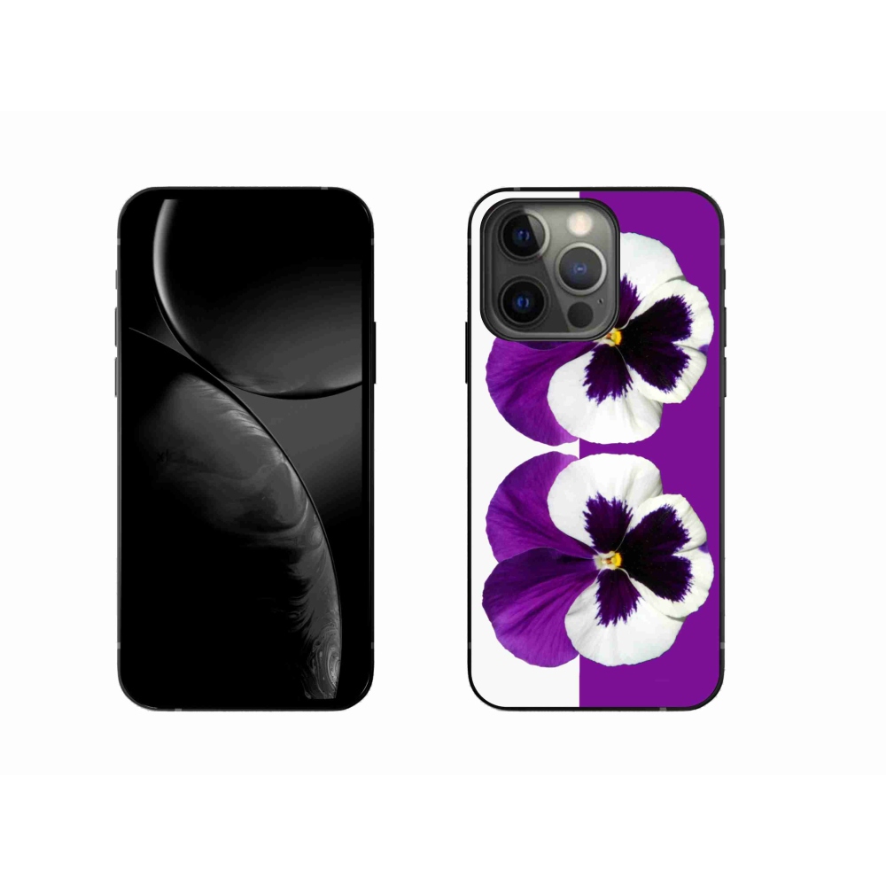 Zselés borítás mmCase iPhone 13 Pro 6.1 készülékhez - lila és fehér virág