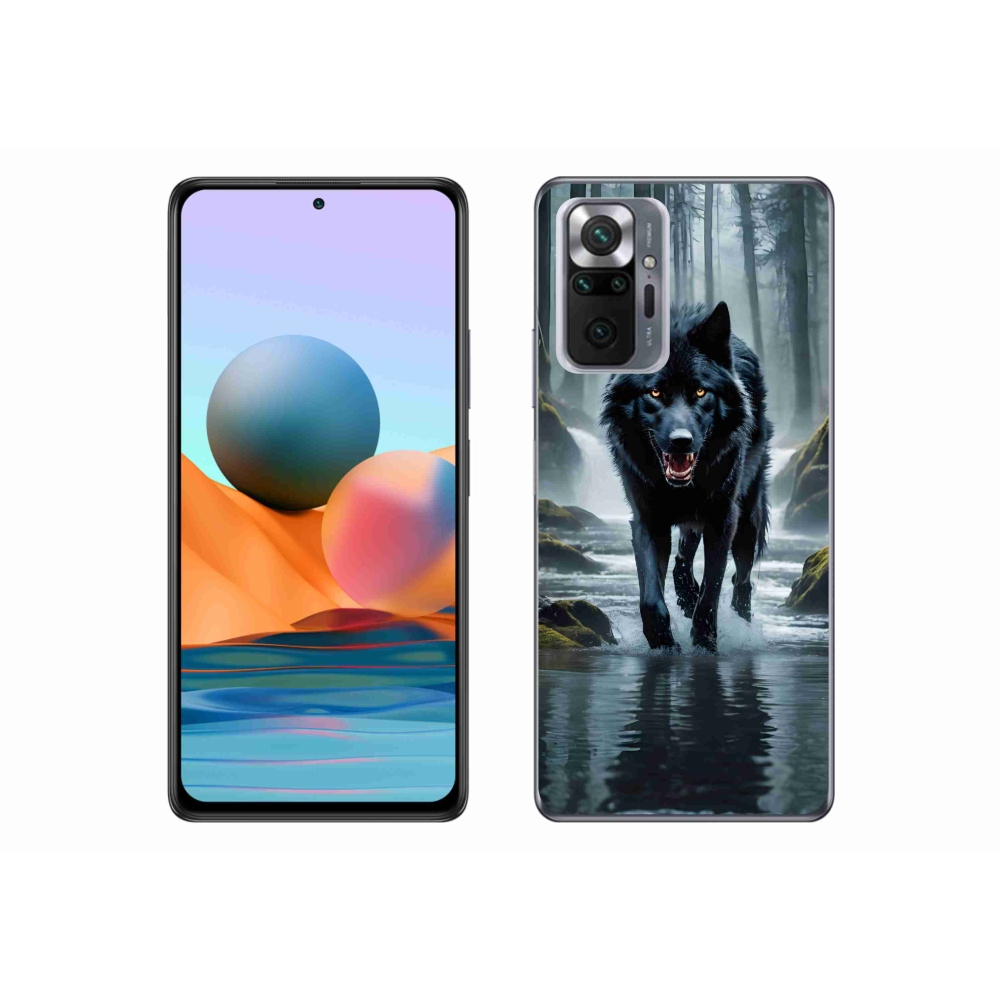 Gél borítás mmCase a Xiaomi Redmi Note 10 Pro készülékhez - fekete farkas