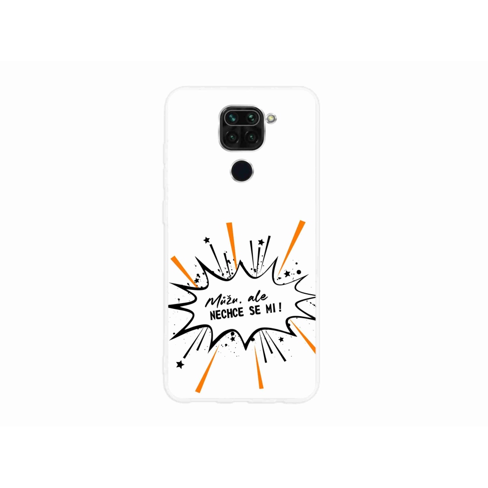 Gél borító mmCase a Xiaomi Redmi Note 9-hez - vicces szöveg 11 fehér háttérrel