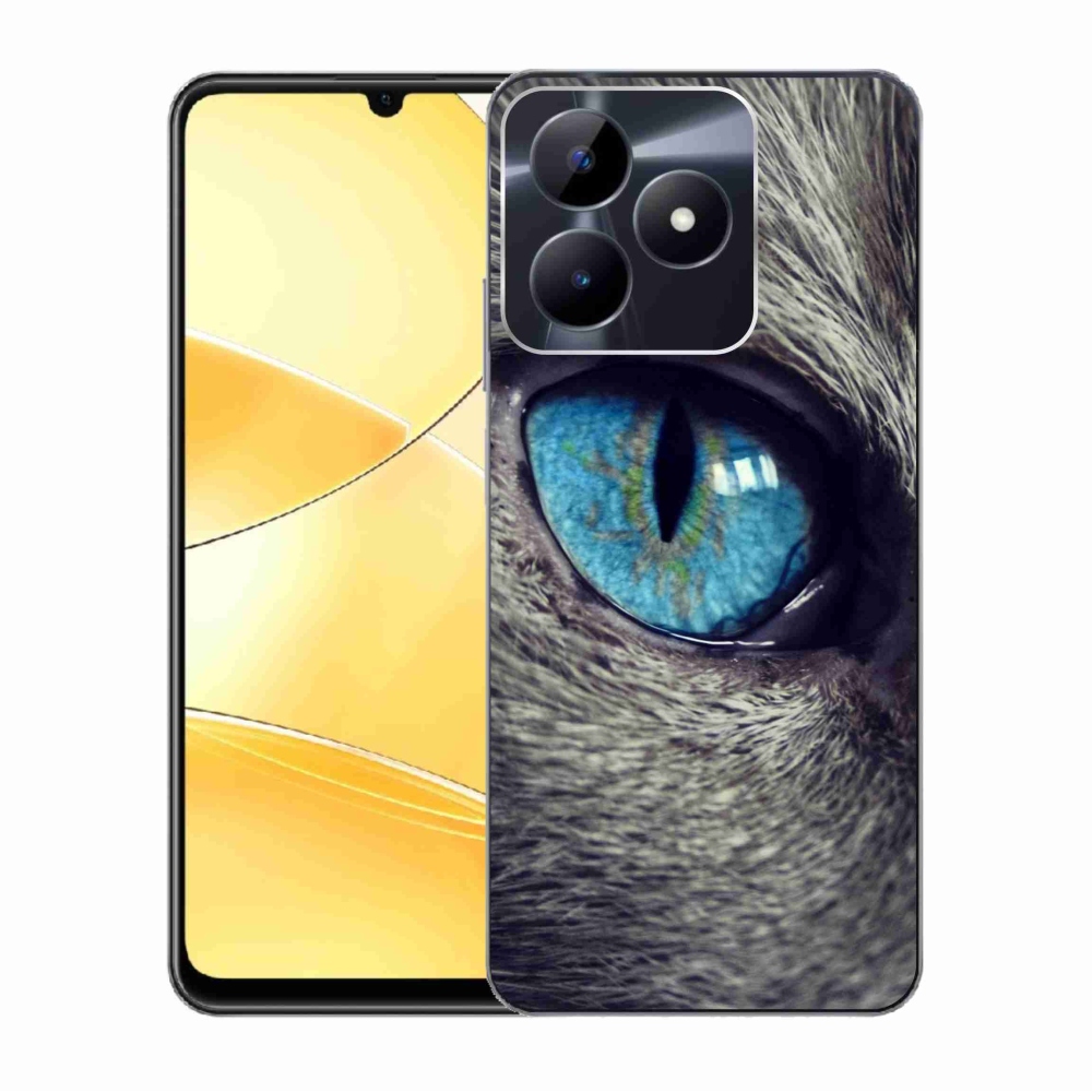 Zselés borító mmCase a Realme C51/C53 készülékhez - kék macskaszem
