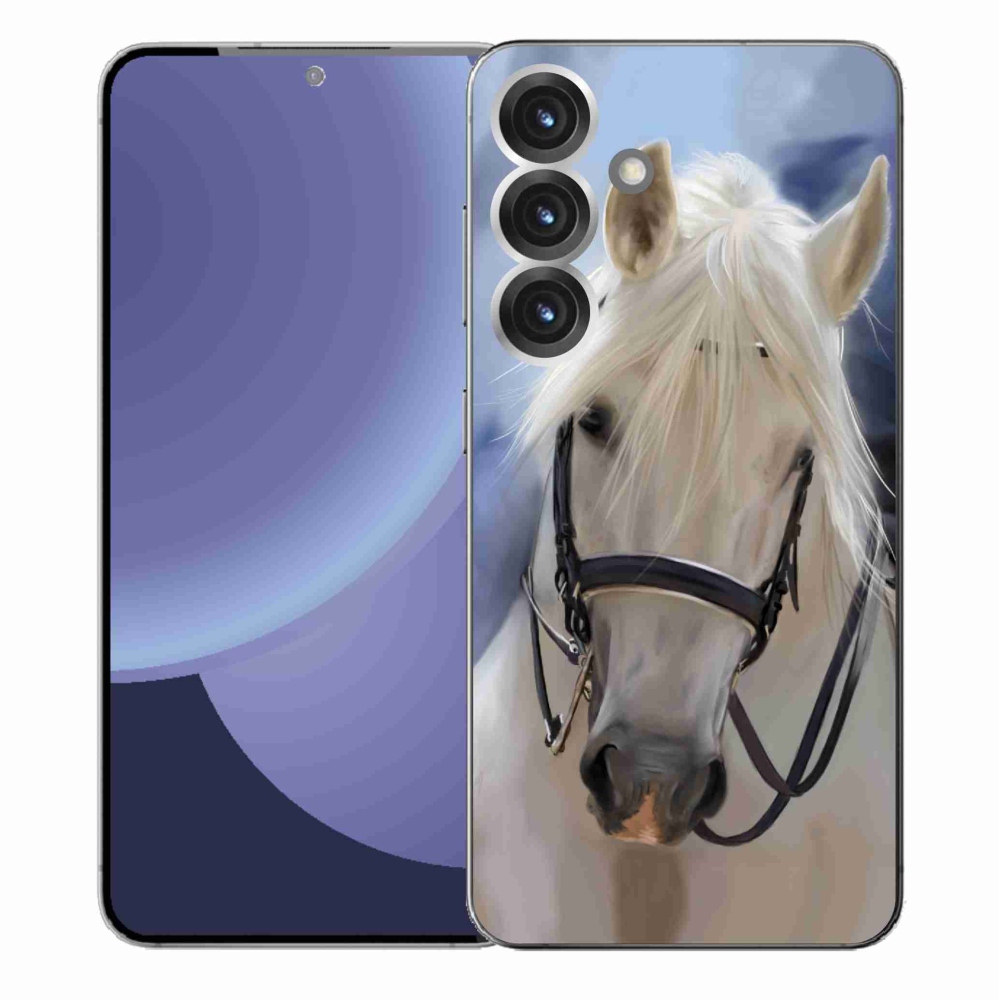 Zselés borítás mmCase Samsung Galaxy S25+ - fehér ló