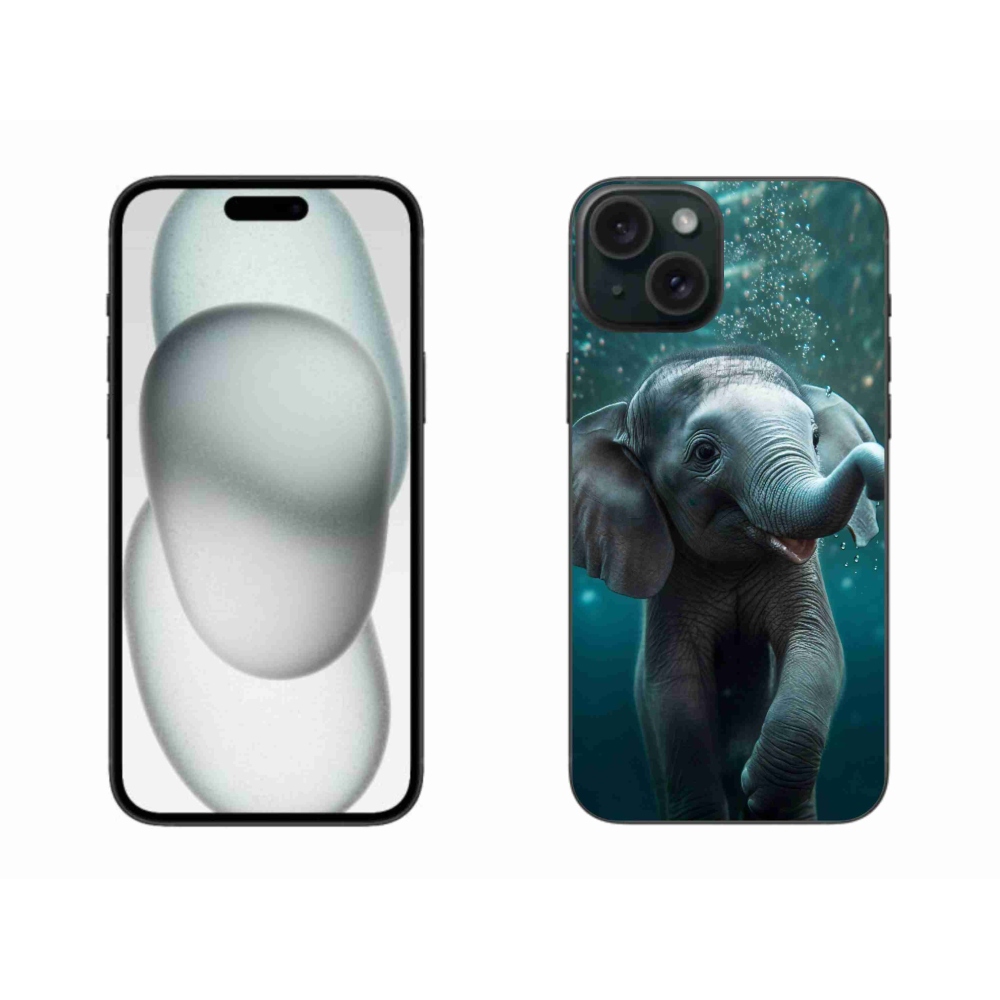 Zselés borítás mmCase iPhone 15 Plus készülékhez - elefánt a víz alatt