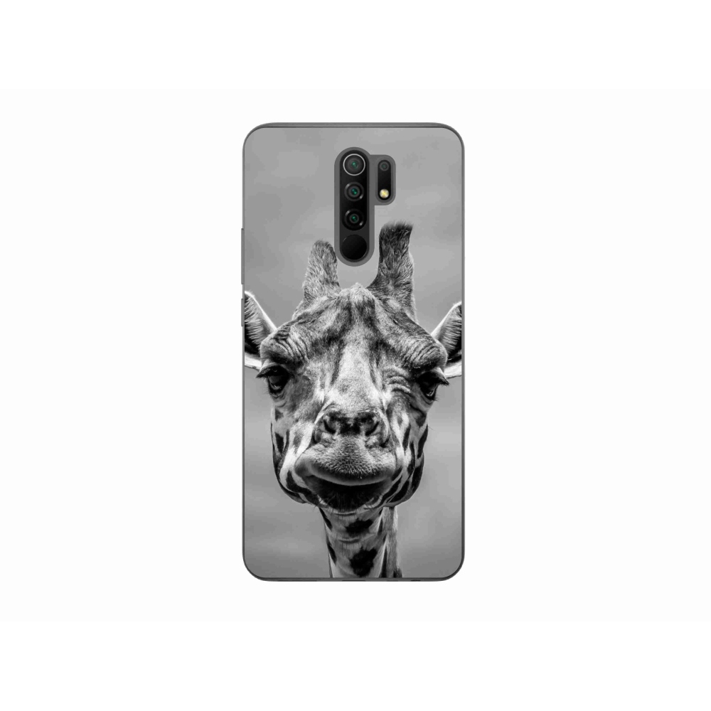 Gél borítás mmCase a Xiaomi Redmi 9-hez - fekete-fehér zsiráf