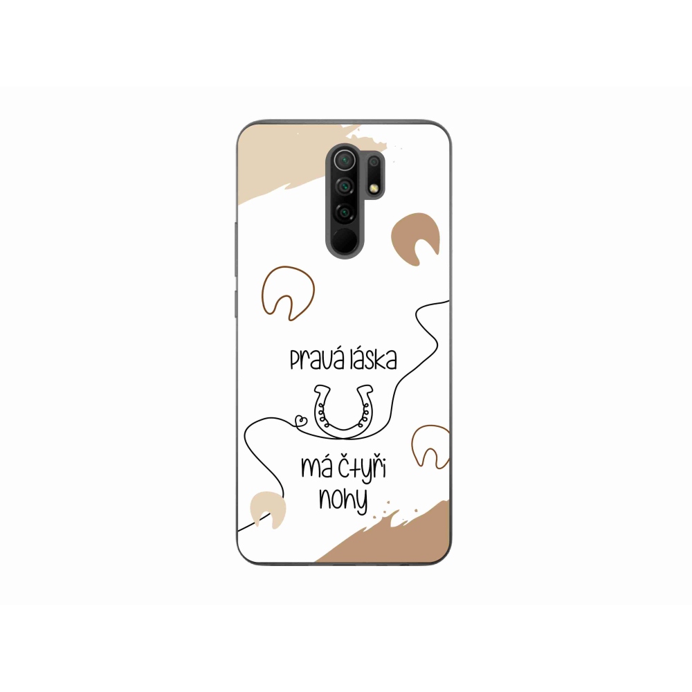 Gél borítás mmCase a Xiaomi Redmi 9-hez - ló motívum fehér háttérrel