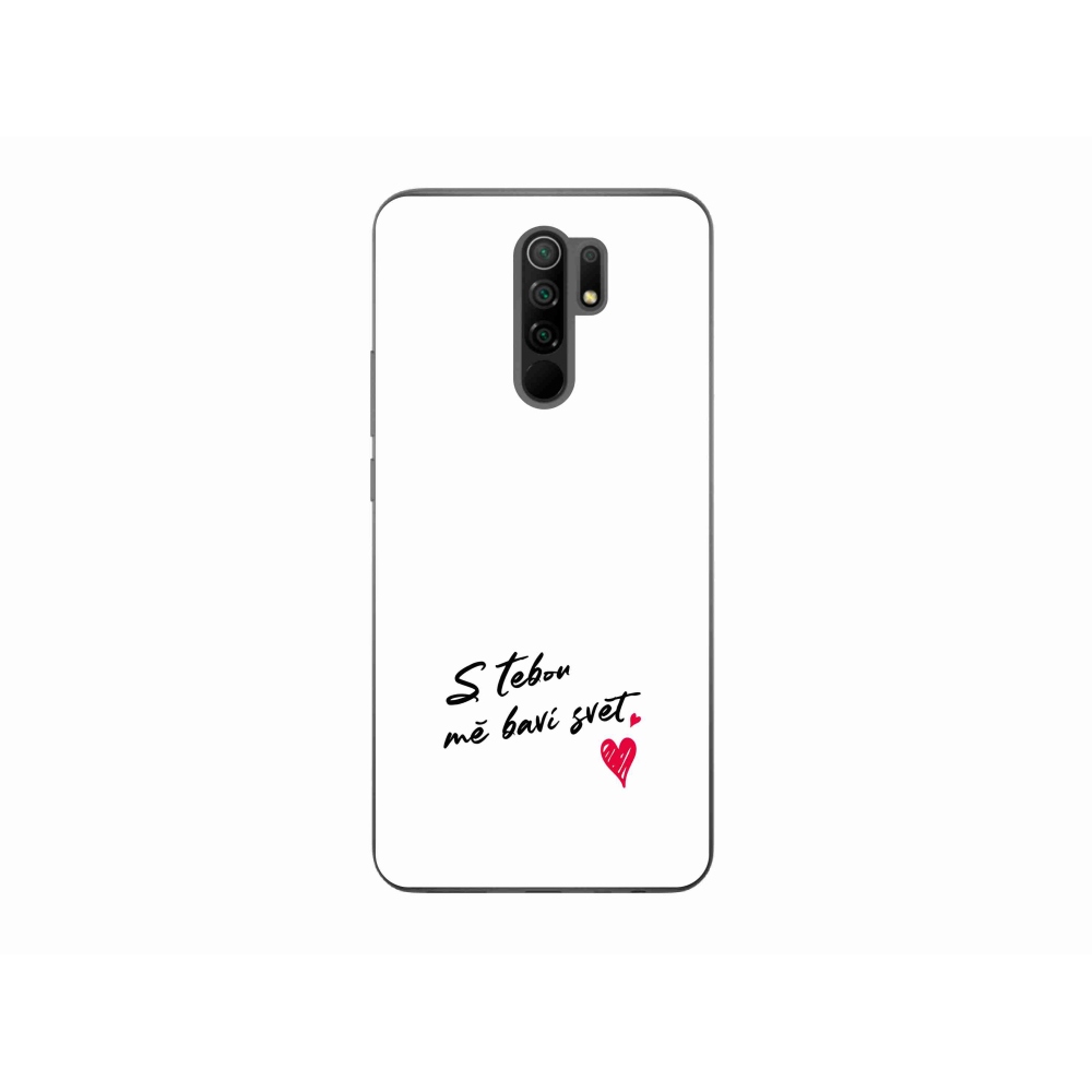 Gél borító mmCase a Xiaomi Redmi 9-hez - szerelem szöveg 1 fehér háttér