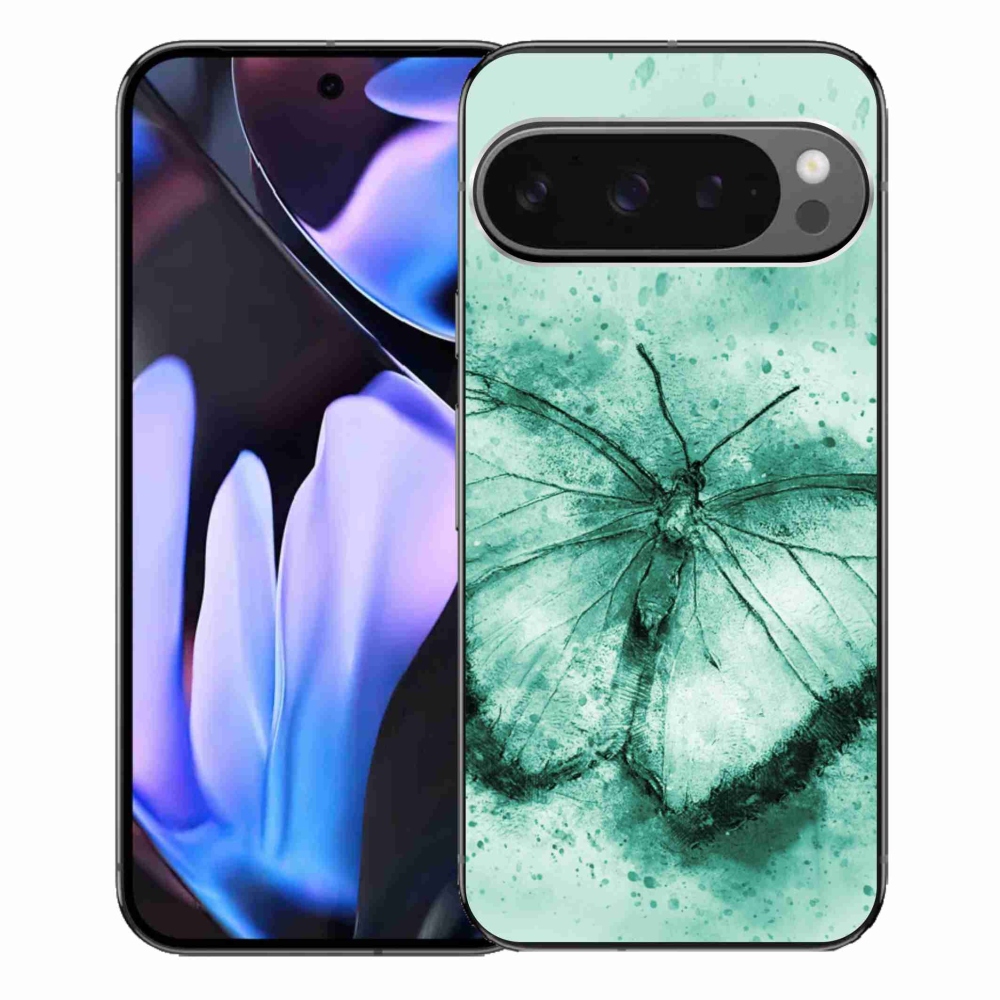 Gél tok mmCase a Google Pixel 9 Pro XL számára - zöld pillangó
