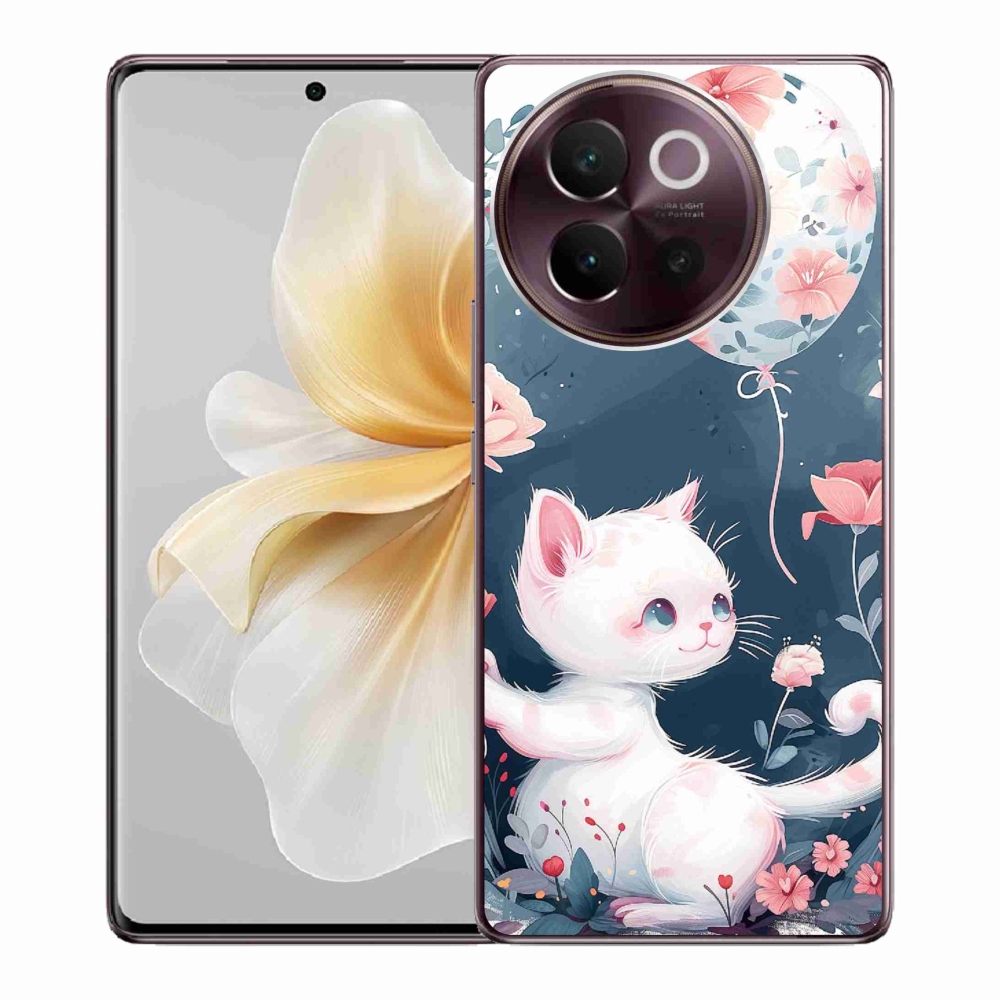 Gél borító mmCase a Vivo V40 Lite 5G készülékhez - cica lufival