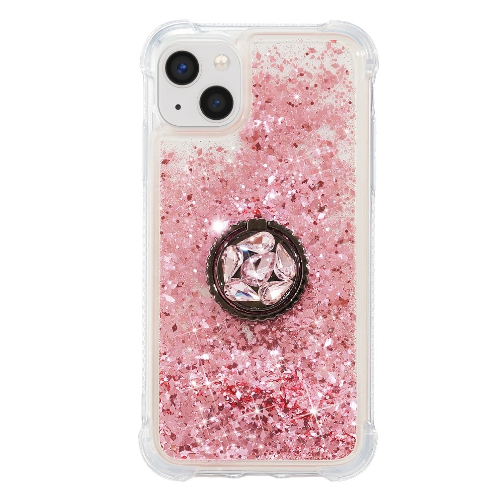 Glitter homokóra zselés tok iPhone 15 készülékhez - rózsaszín