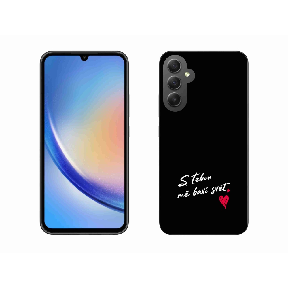 Gél borító mmCase Samsung Galaxy A34 5G - text in love 1 fekete háttér