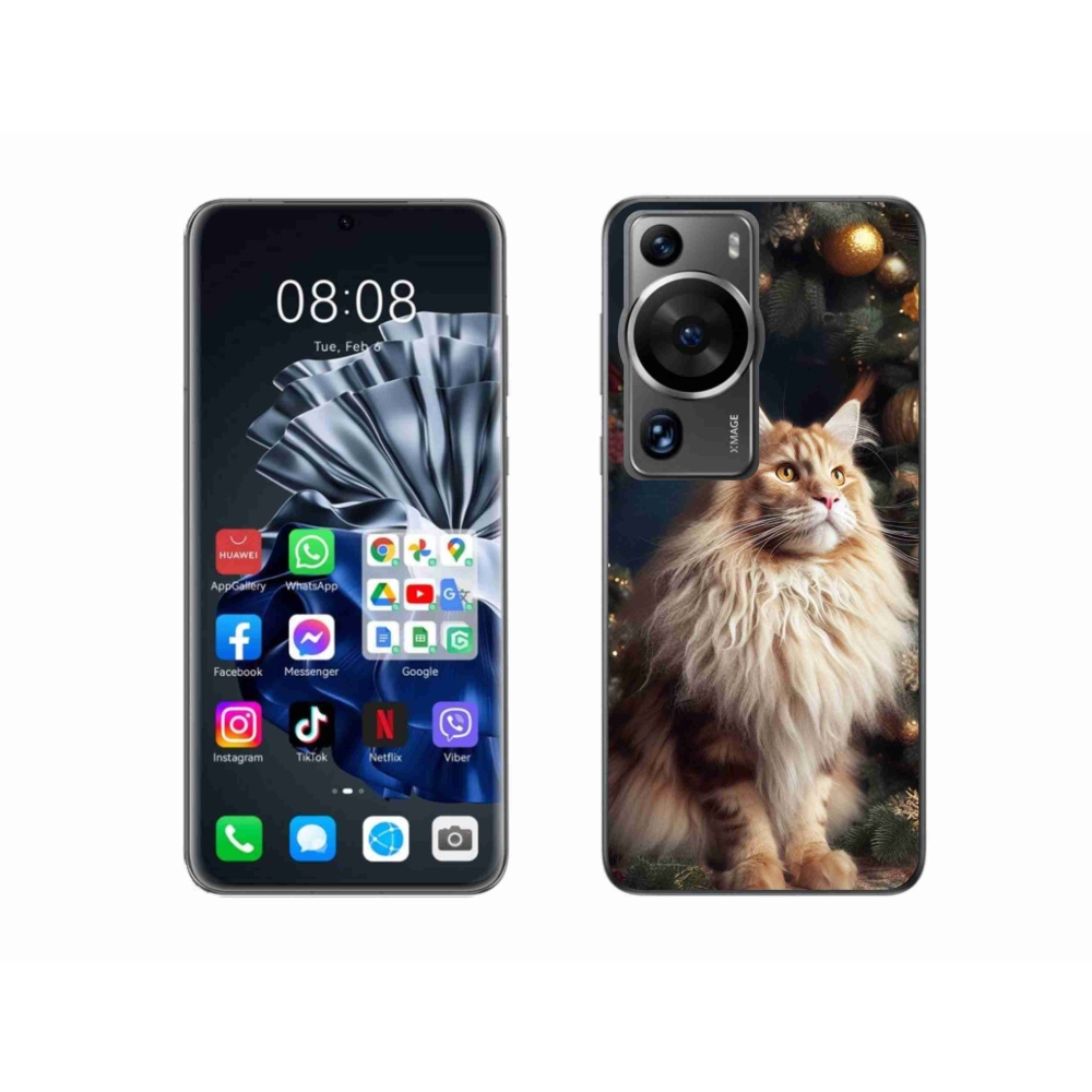 Gél borítás mmCase a Huawei P60 Pro számára - macska a fánál