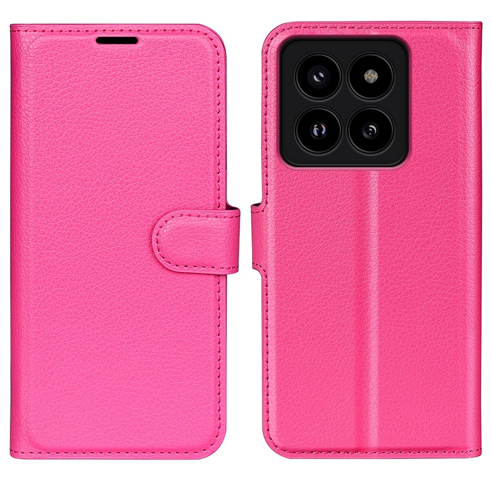 Litchi könyv tok a Xiaomi 14 Pro-hoz - rózsaszínű