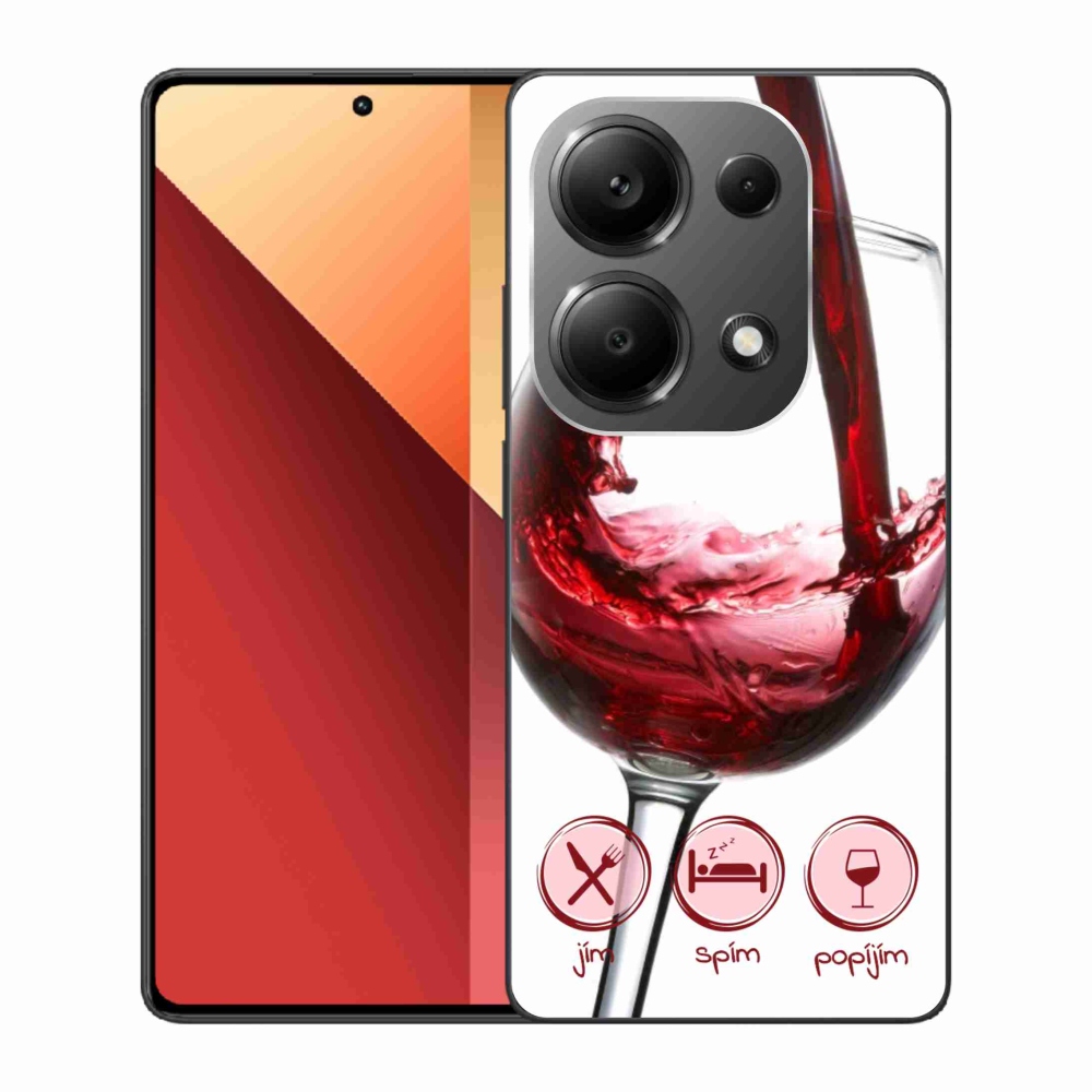 Gél tok mmCase a Xiaomi Redmi Note 13 Pro 4G/Poco M6 Pro számára - borospohár piros