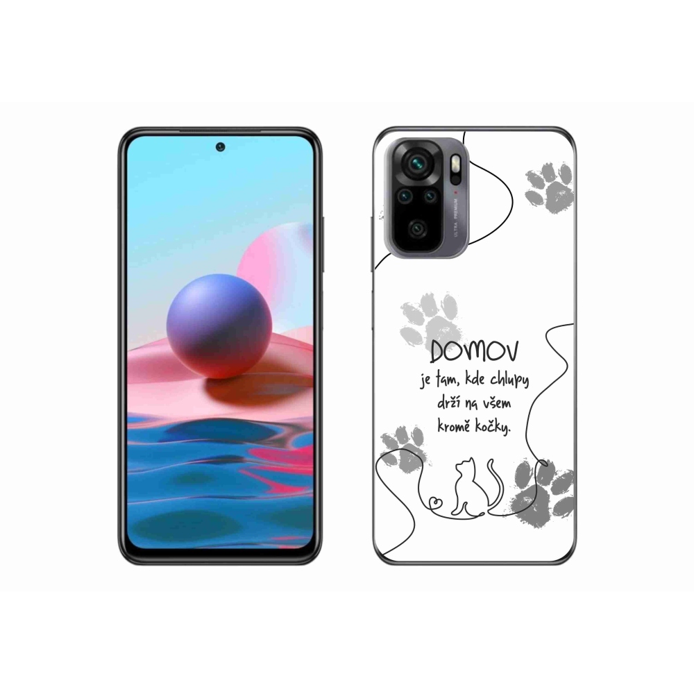 Gél borítás mmCase a Xiaomi Poco M5s készülékhez - macska motívum fehér háttérrel
