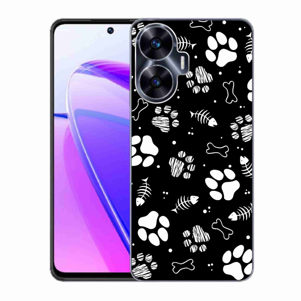 Gél borítás mmCase a Realme C55 készülékhez - kutyamancsok