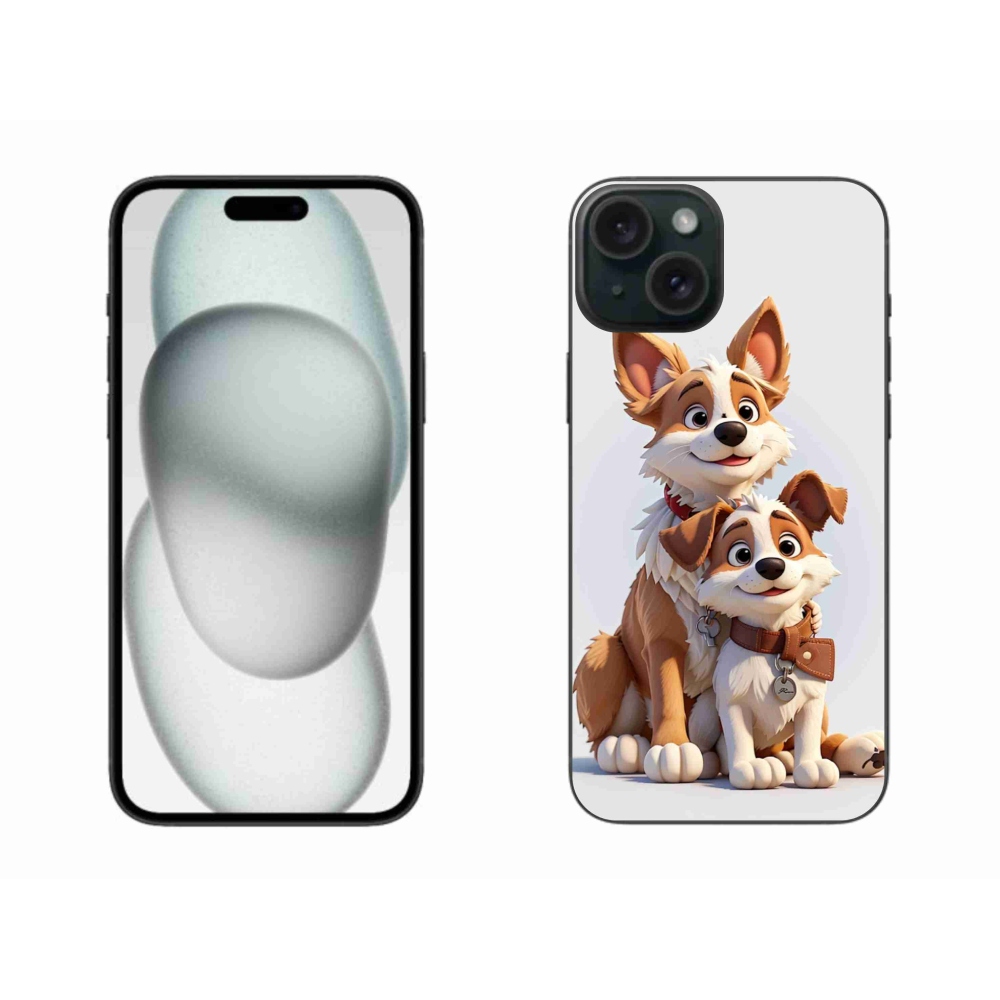 Gél borítás mmCase iPhone 15 Plus készülékhez - kutyák rajzolása