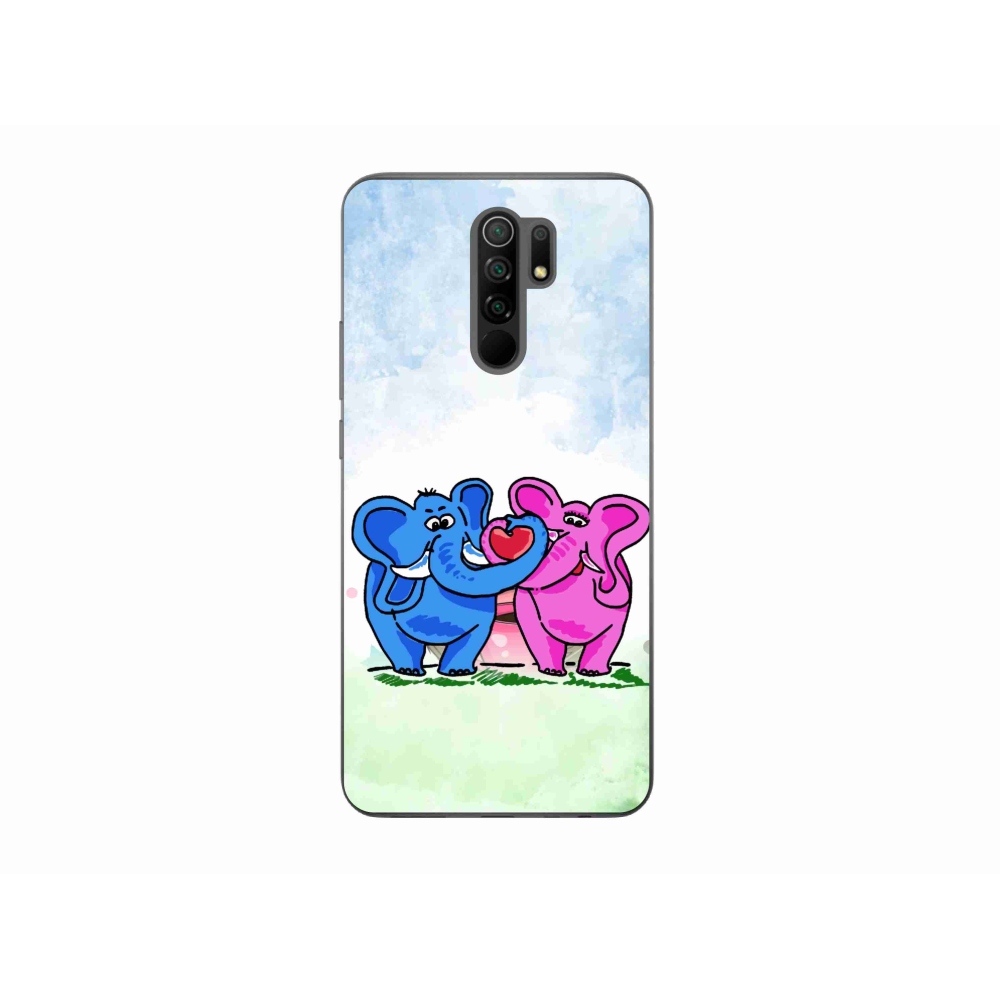 Gél borítás mmCase a Xiaomi Redmi 9-hez - szerelmes elefántok
