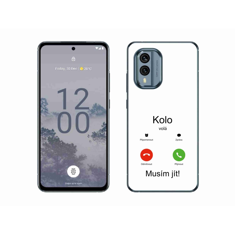 Zselés borító mmCase a Nokia X30 5G készülékhez - a kerék fehér hátterű hívásokhoz