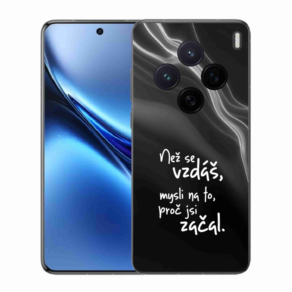 Gél borítás mmCase a Vivo X200 5G - idézet 2 fekete háttérrel