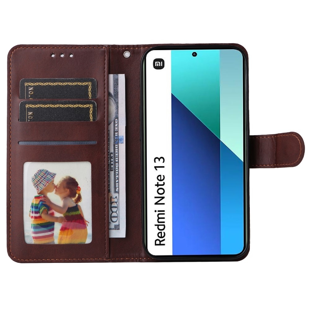 Tárcás könyv tok Xiaomi Redmi Note 13-hoz - barna