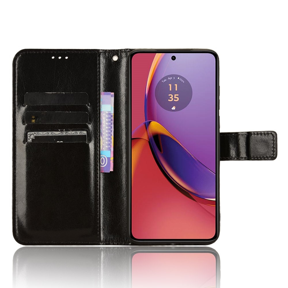 Őrült könyv tok a Motorola Moto G84 5G-hez - fekete
